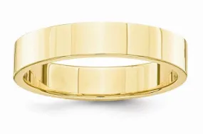 14kt Solid Gold Flat Bridal Engagement Wedding Band 4mm Width