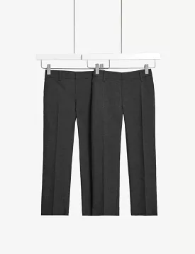 2pk Boys' Regular Leg School Trousers (2-18 Yrs)