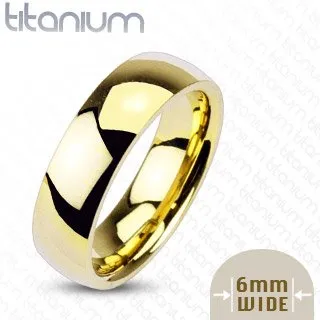 6mm Gold IP Titanium Wedding Band - 02BB22