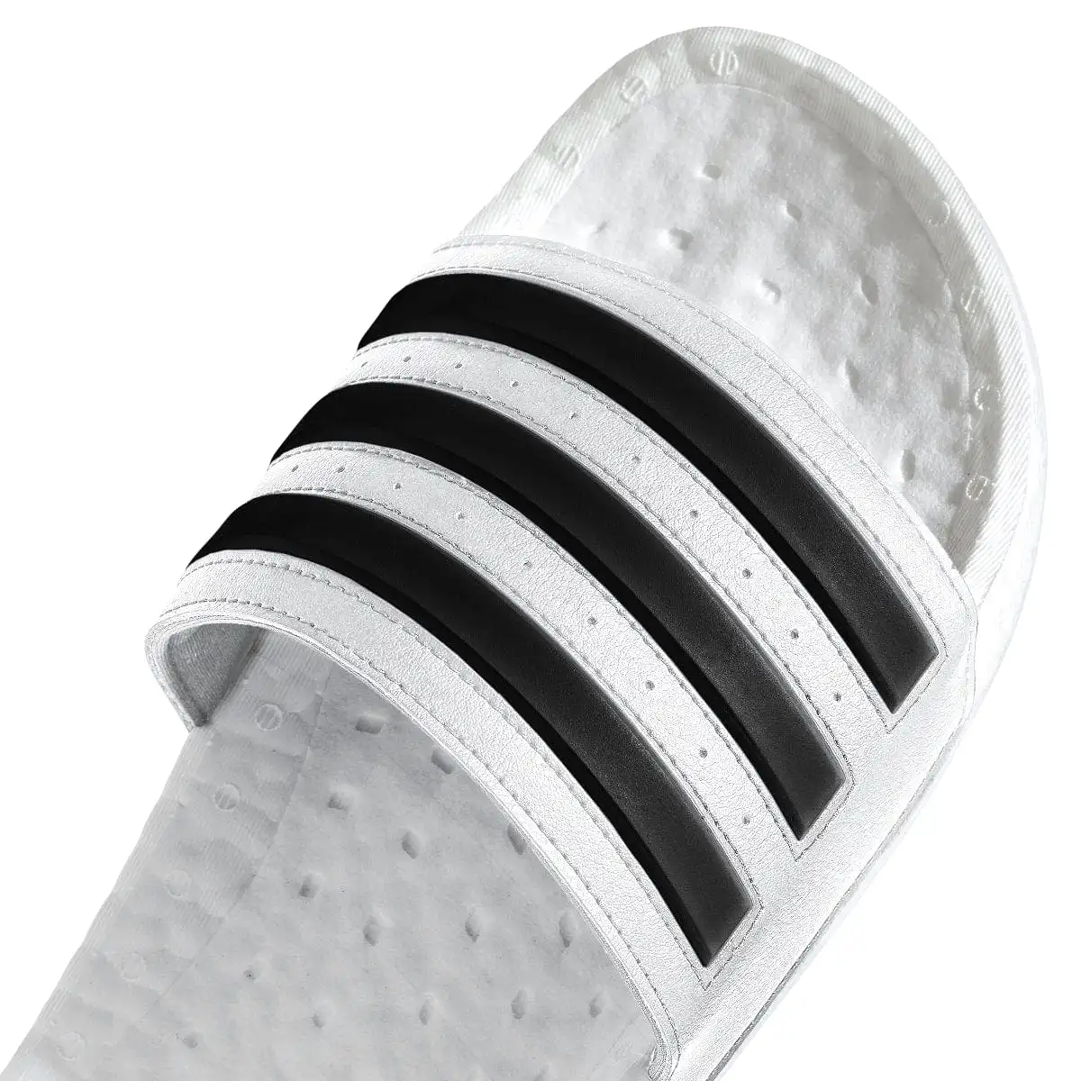 ADIDAS MEN'S ADILETTE BOOST WHITE SLIDES