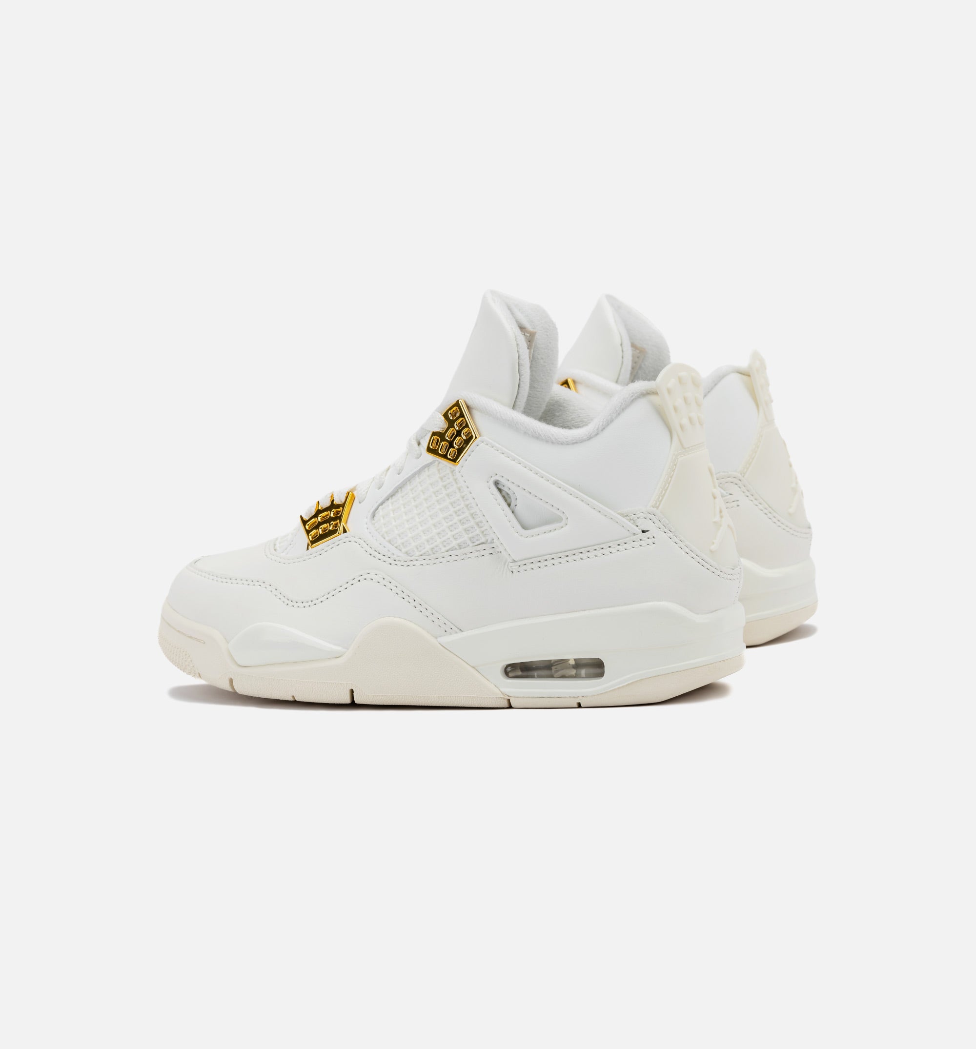 Air Jordan 4 Retro White and Gold Womens Lifestyle Shoe - Sail/Metallic Gold/Black Limit One Per Customer