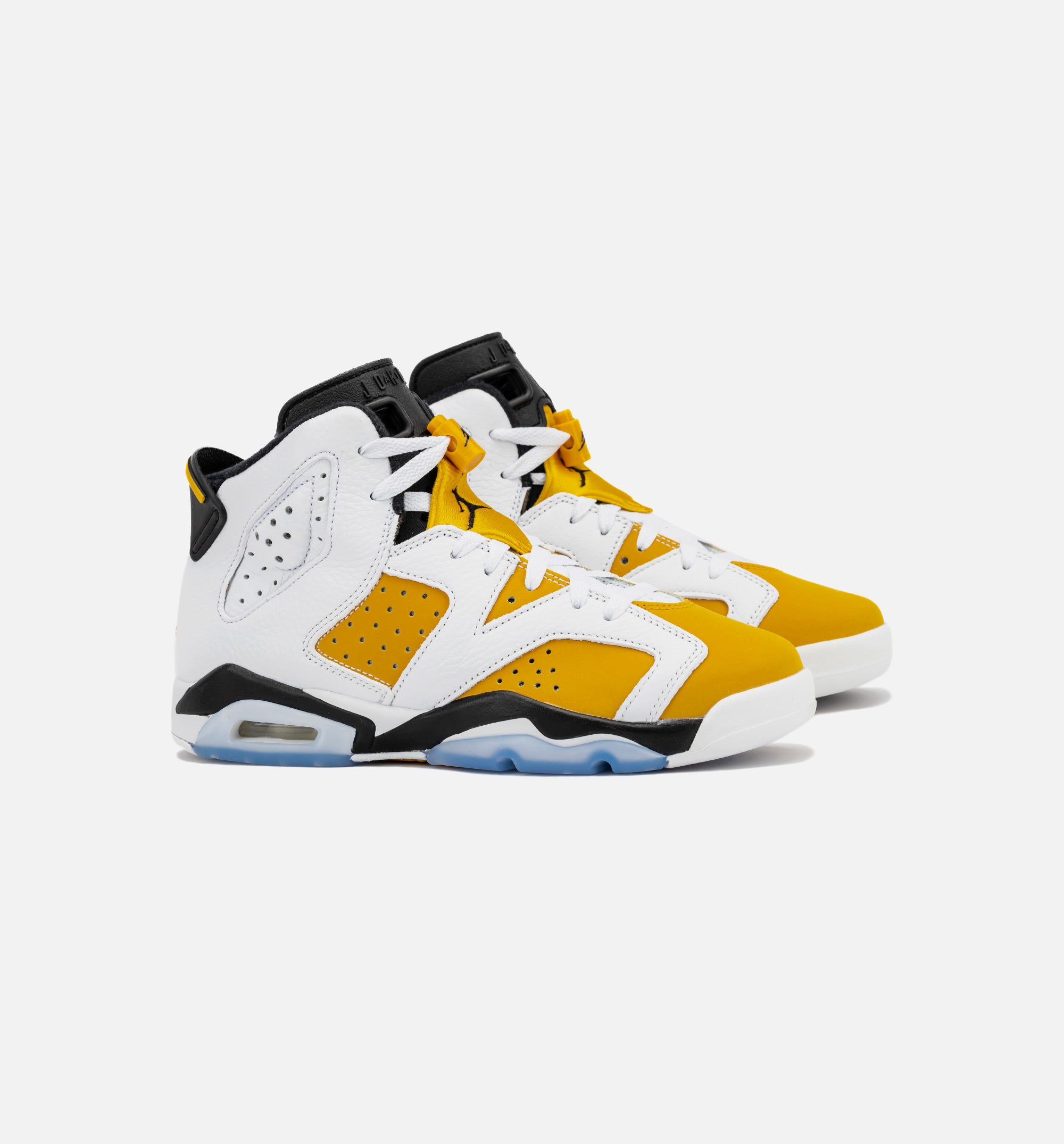 Air Jordan 6 Retro Yellow Ochre Grade School Lifestyle Shoe - White/Yellow Ochre/Black Free Shipping