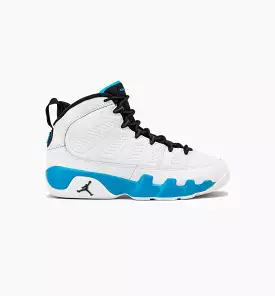 Air Jordan 9 Retro Powder Blue Grade School Lifestyle Shoe - Summit White/Black/Powder Blue