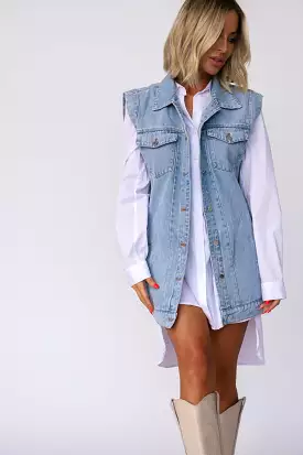 All Around Oversized Denim Vest