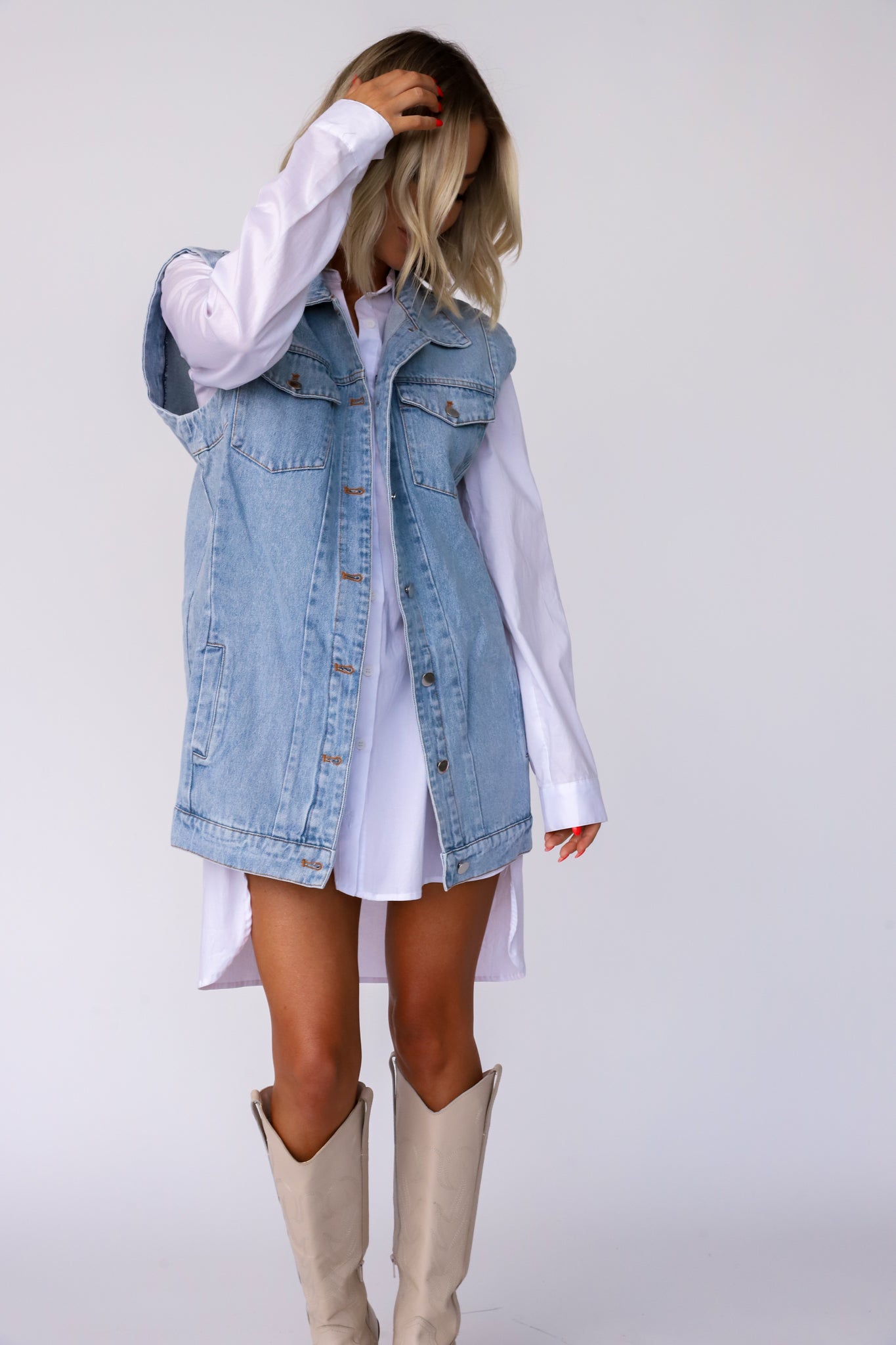 All Around Oversized Denim Vest