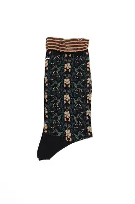 AM-774 Wall Flower Socks Black