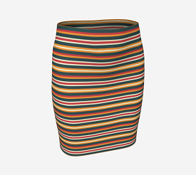 Autumn Striped Fitted Skirt