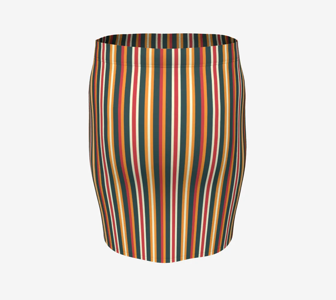 Autumn Stripes Fitted Skirt