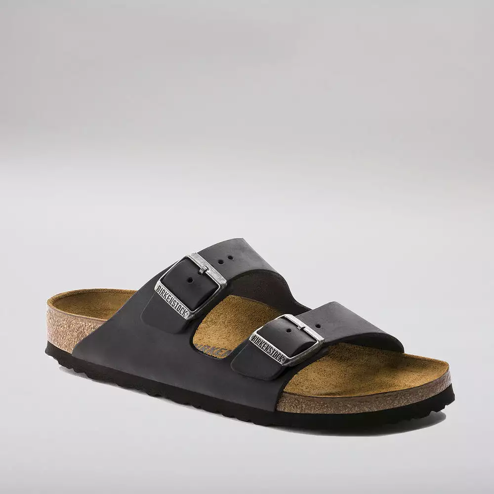 BIRKENSTOCK ARIZONA 552113 BLACK WAXY OILED LEATHER NARROW