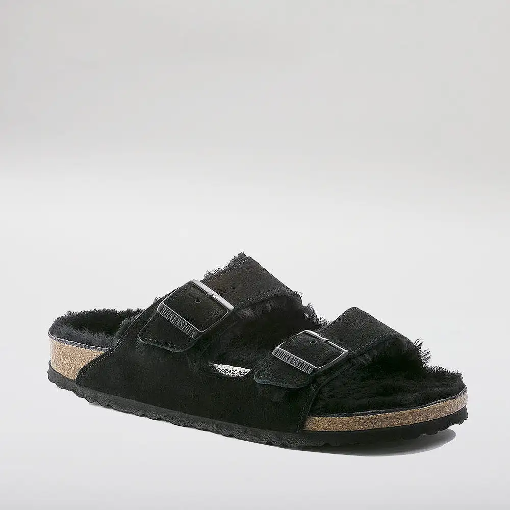 BIRKENSTOCK - ARIZONA 752661 - BLACKSUEDE / SHEARLING