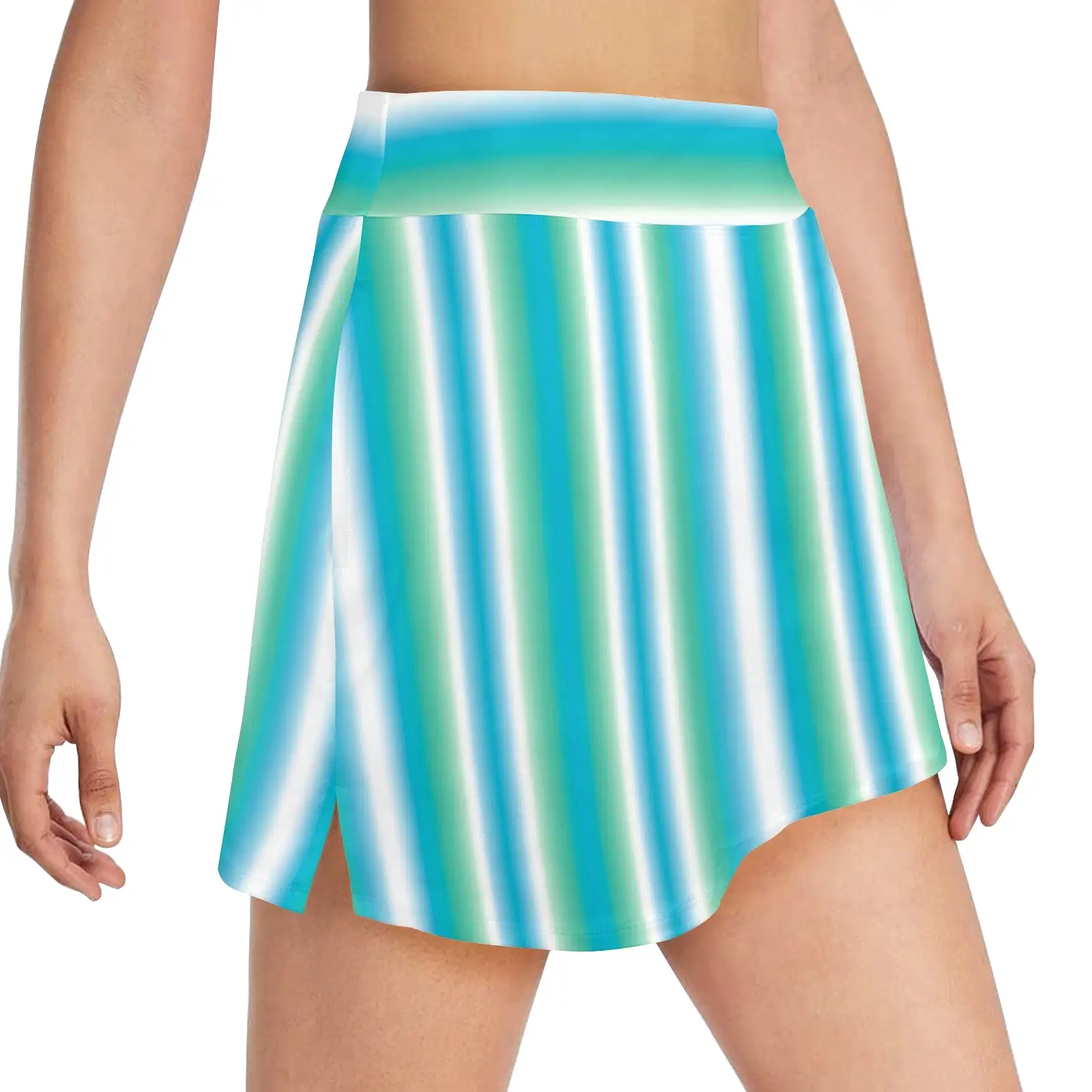 biscayne atoll white pattern print Women's Golf Skirt with Pockets (Model D64)