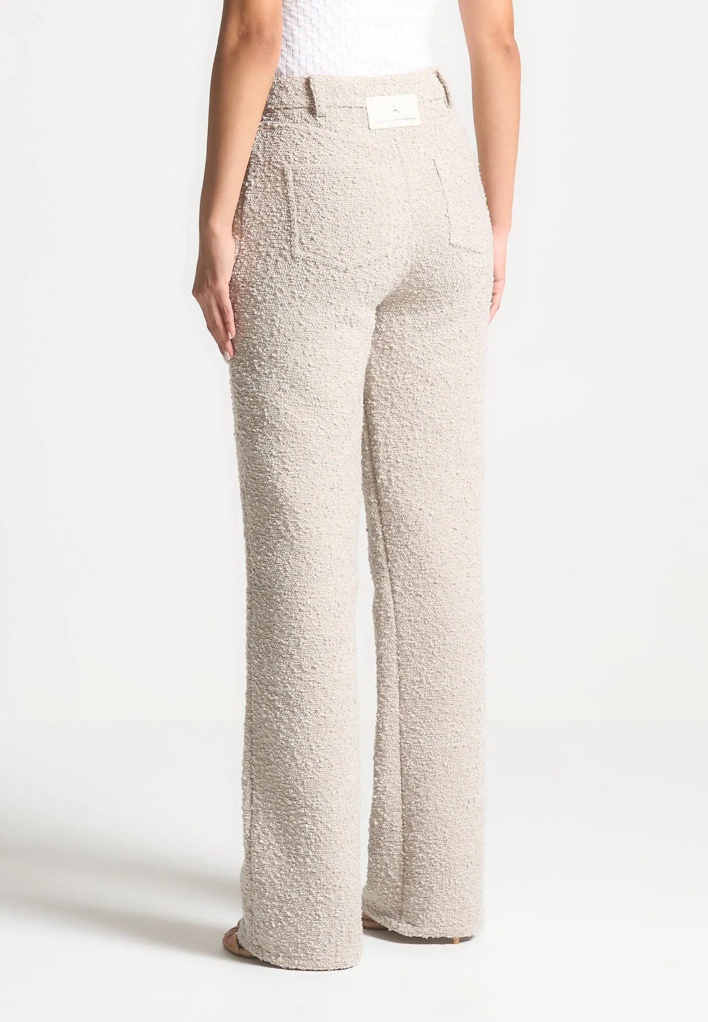 Boucle Boyfriend Trousers - Beige