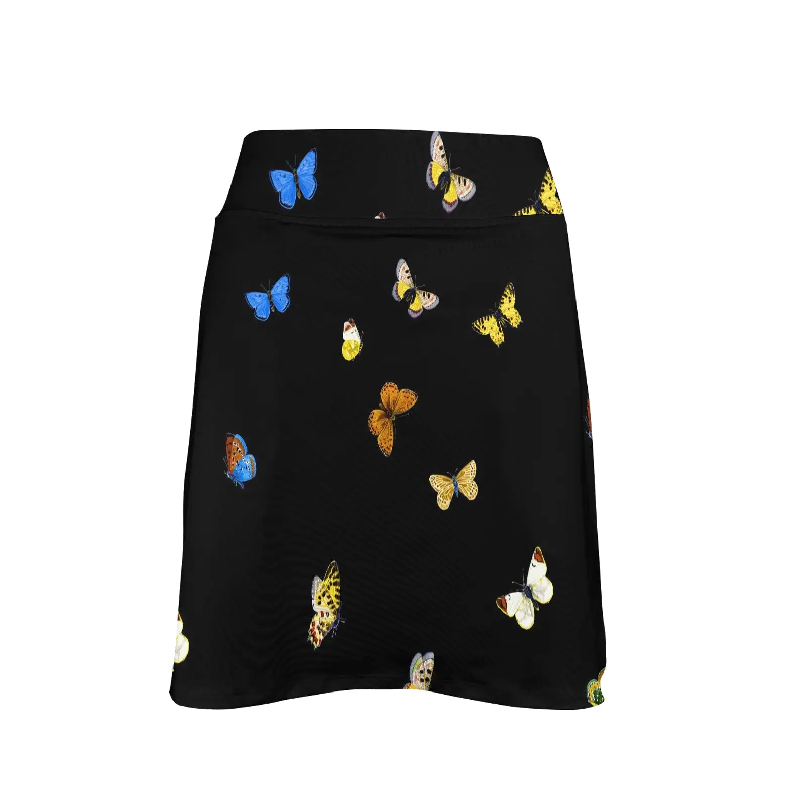 butterfly blue small print 3 Women's Golf Skirt with Pockets (Model D64)