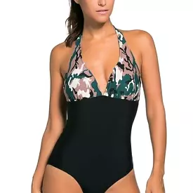 Camouflage Print One-piece Swimwear