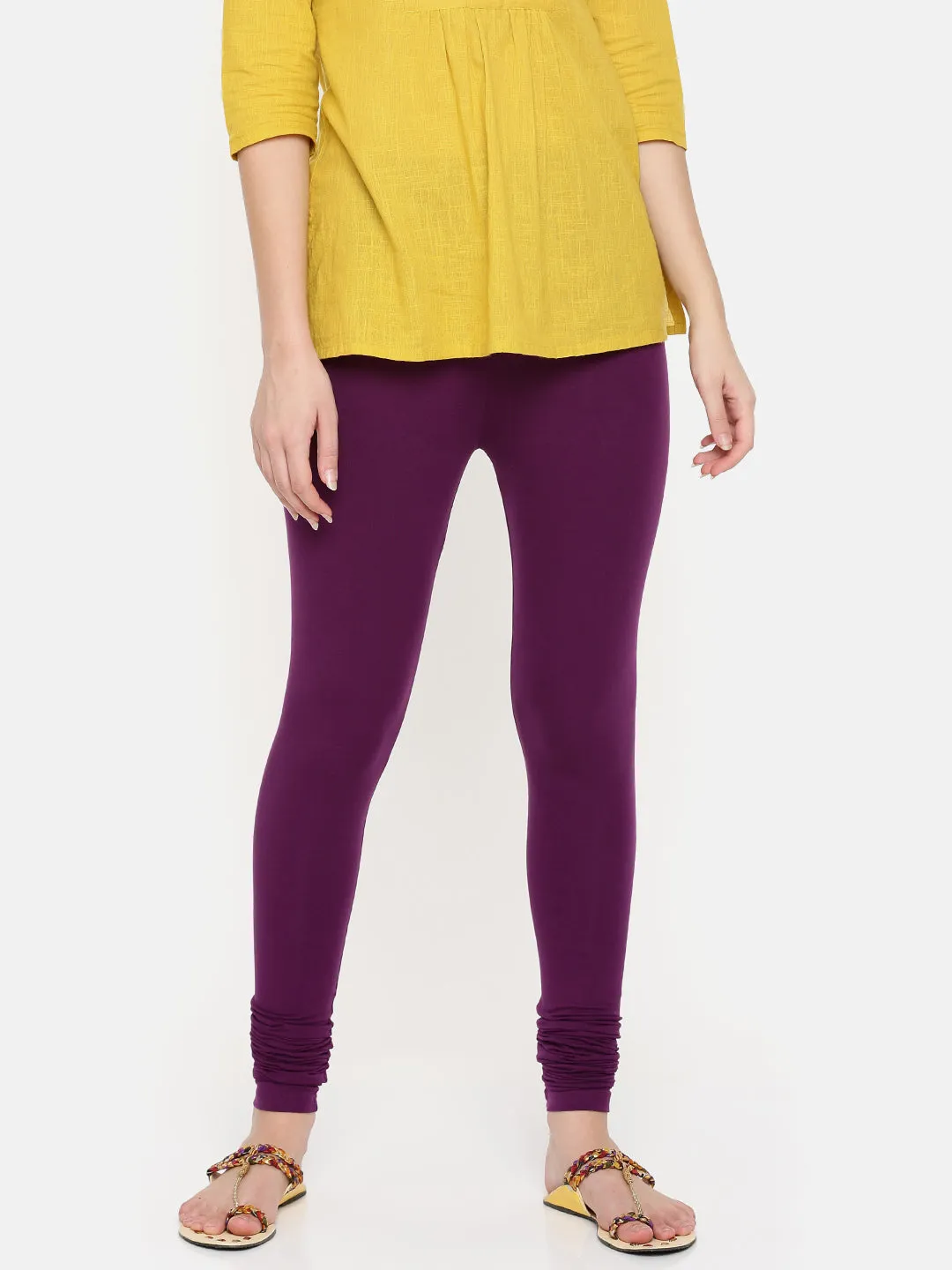 Churidar Leggings-Dark Purple