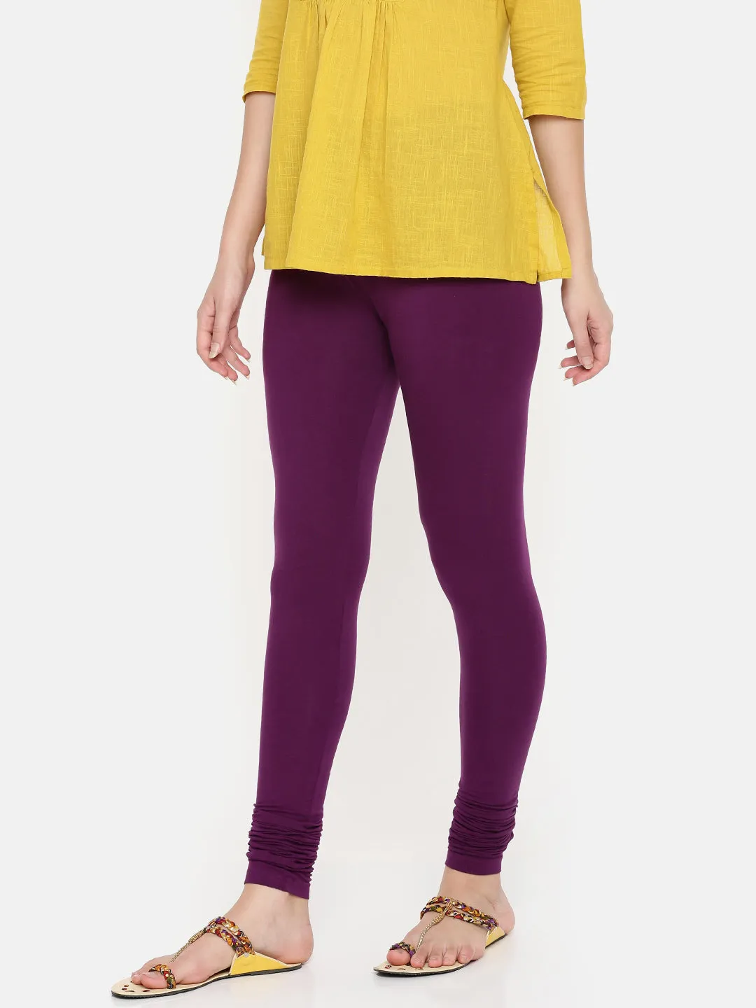 Churidar Leggings-Dark Purple