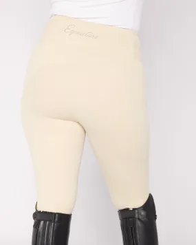 Cream Horse Riding Competition Tights / Leggings- CORNISH CREAM No Grip