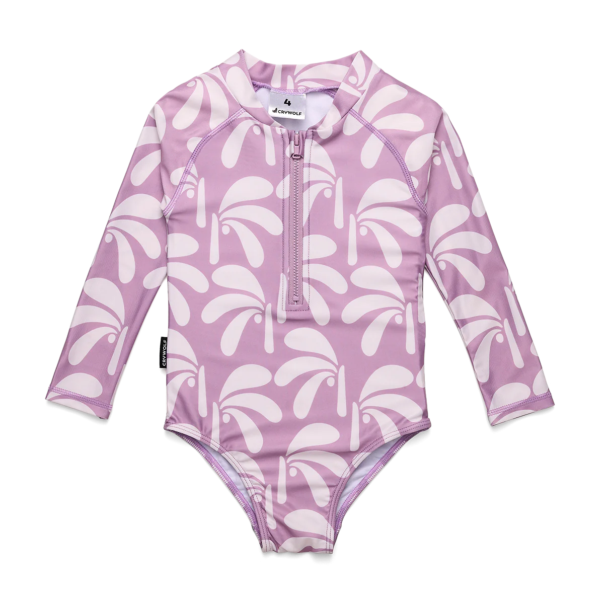 Cry Wolf Long Sleeve Swimsuit Lilac Palms