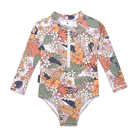 Cry Wolf Long Sleeve Swimsuit Tropical Floral