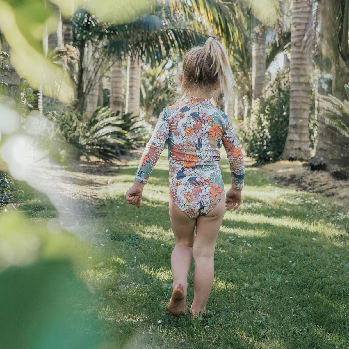 Cry Wolf Long Sleeve Swimsuit Tropical Floral