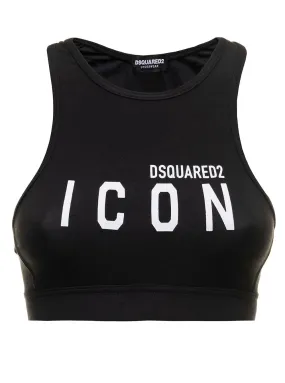 Dsquared2 Logo Printed Stretch Top