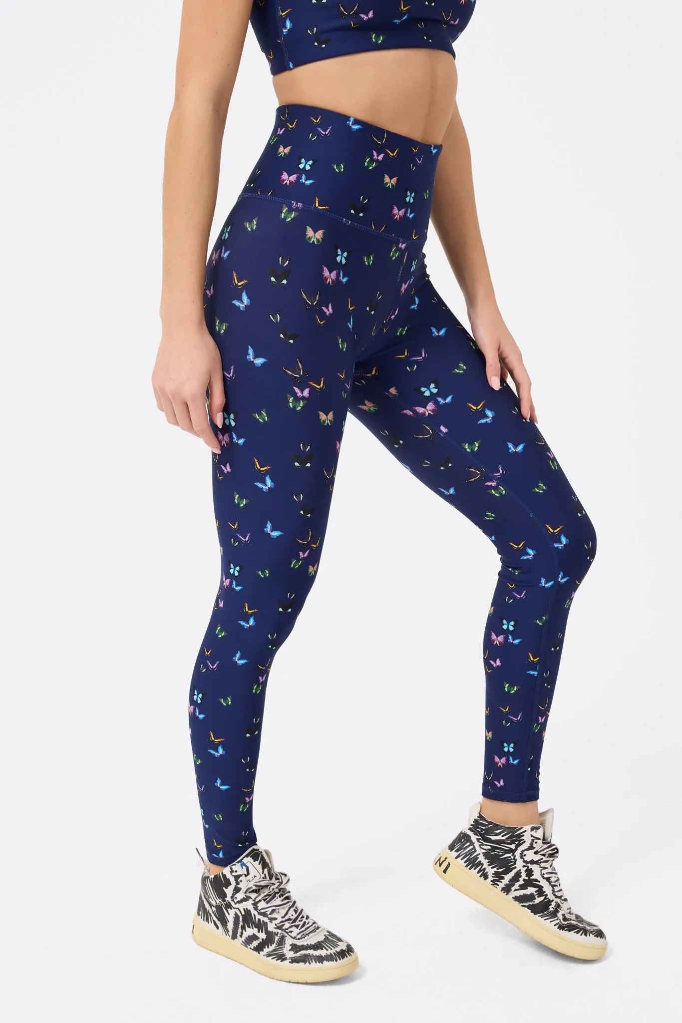 DuoKnit Leggings in Midnight Butterflies