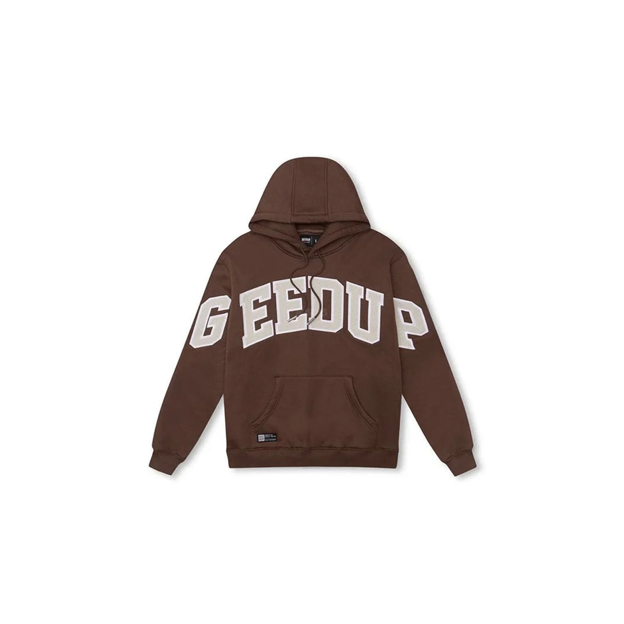 Geedup Team Logo Hoodie 'Brown/Light Grey'