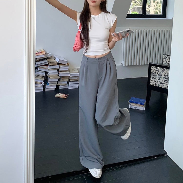 Grey Straight Trousers