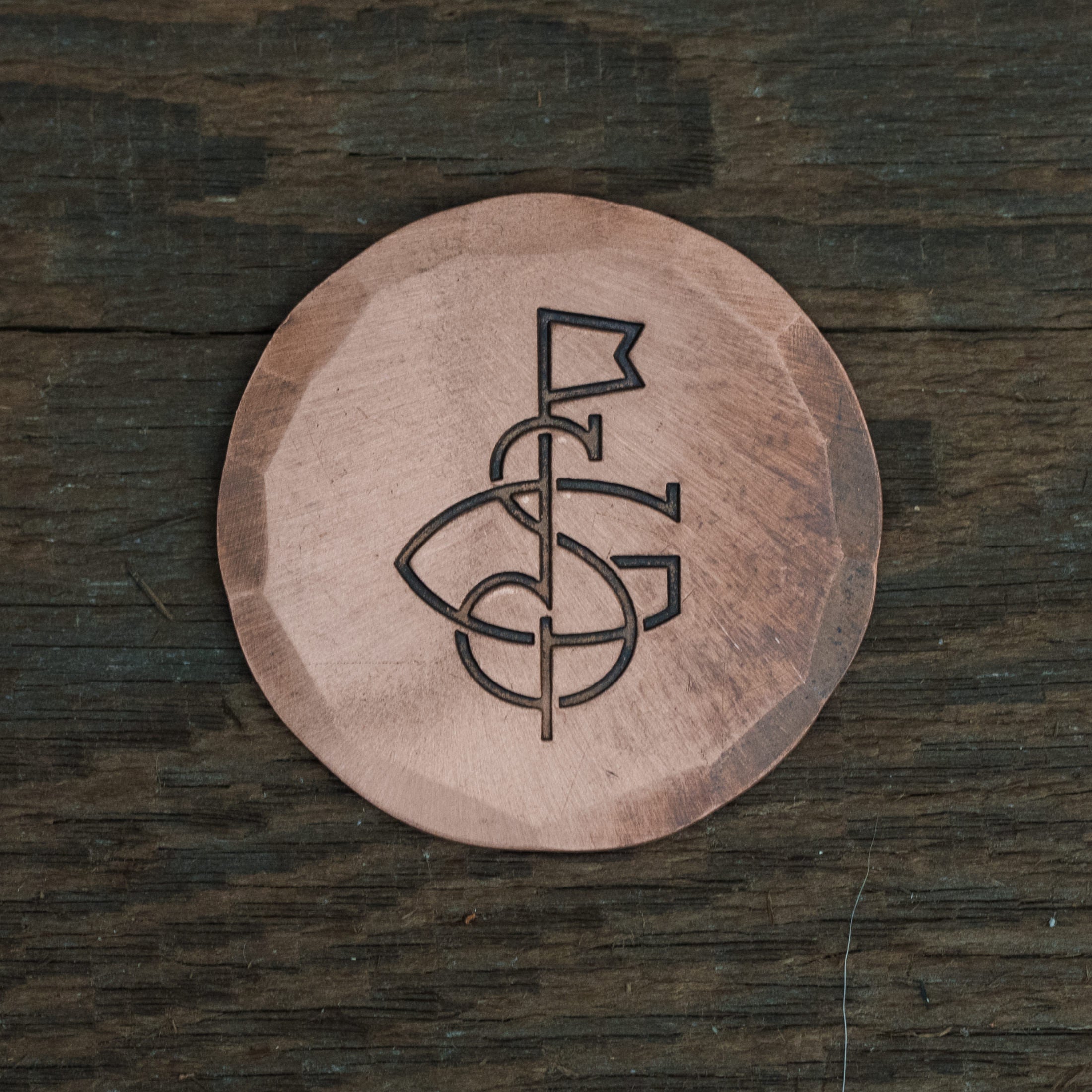 Hand Forged SG Flag Ball Mark - Copper