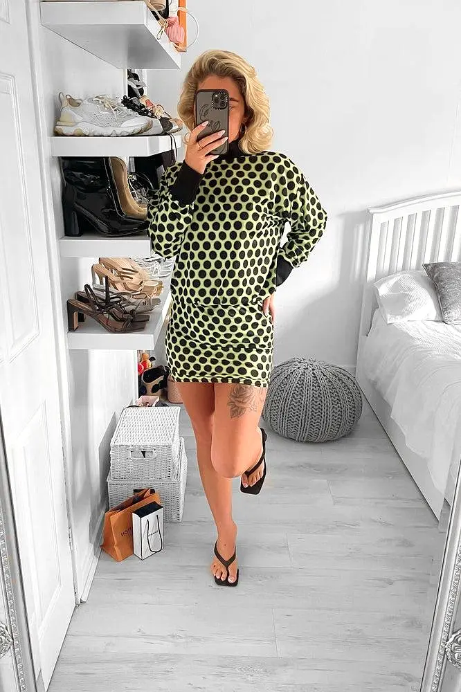 High Neck Printed Slinky Dress