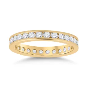 Keene Jewelers 14kt Yellow Gold Womens Round Diamond Eternity Wedding Band 1 Cttw