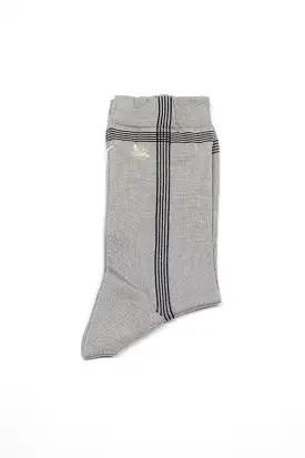 KT-142LHS Side Line Silk Socks Light Grey