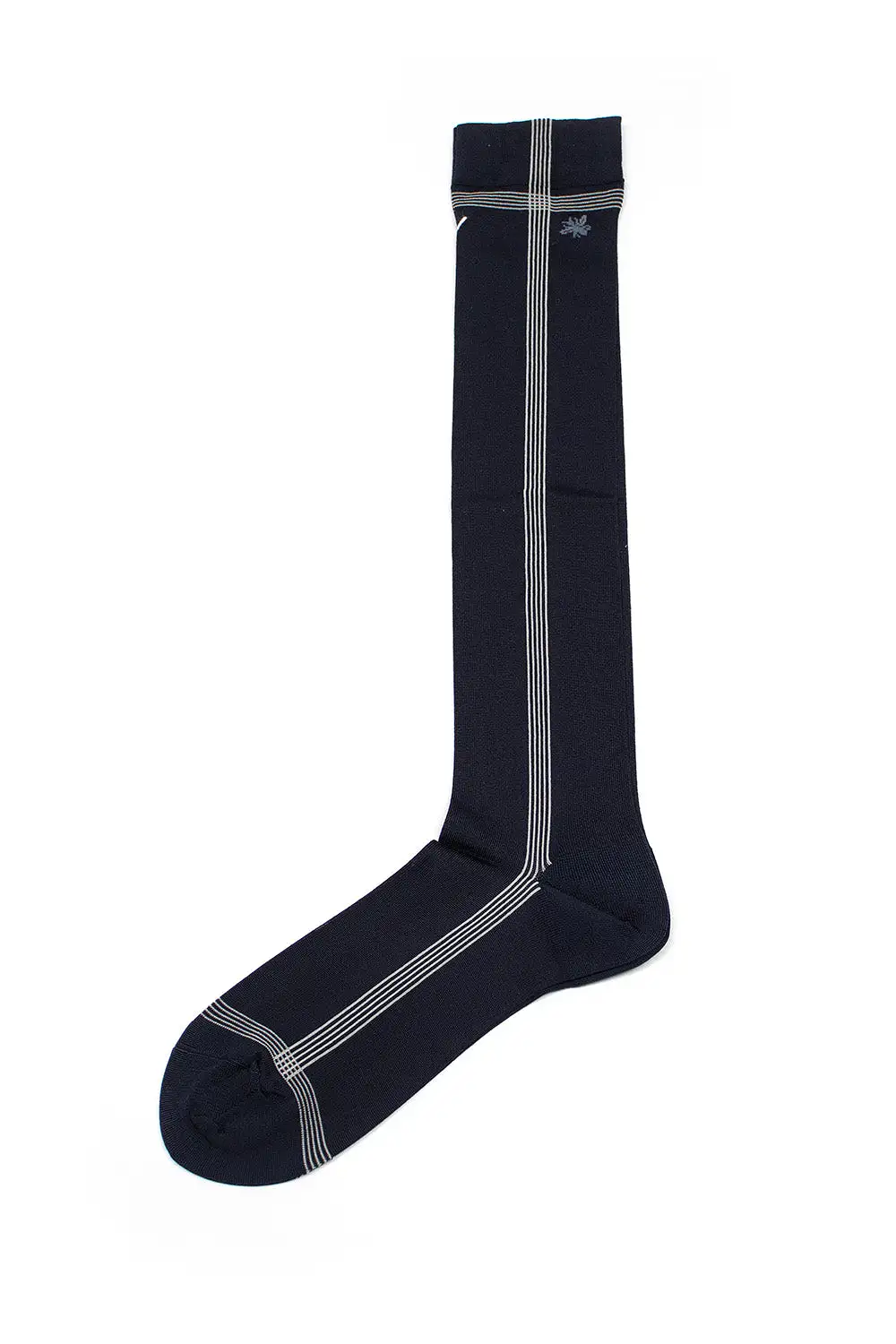 KT-142LHS Side Line Silk Socks Navy