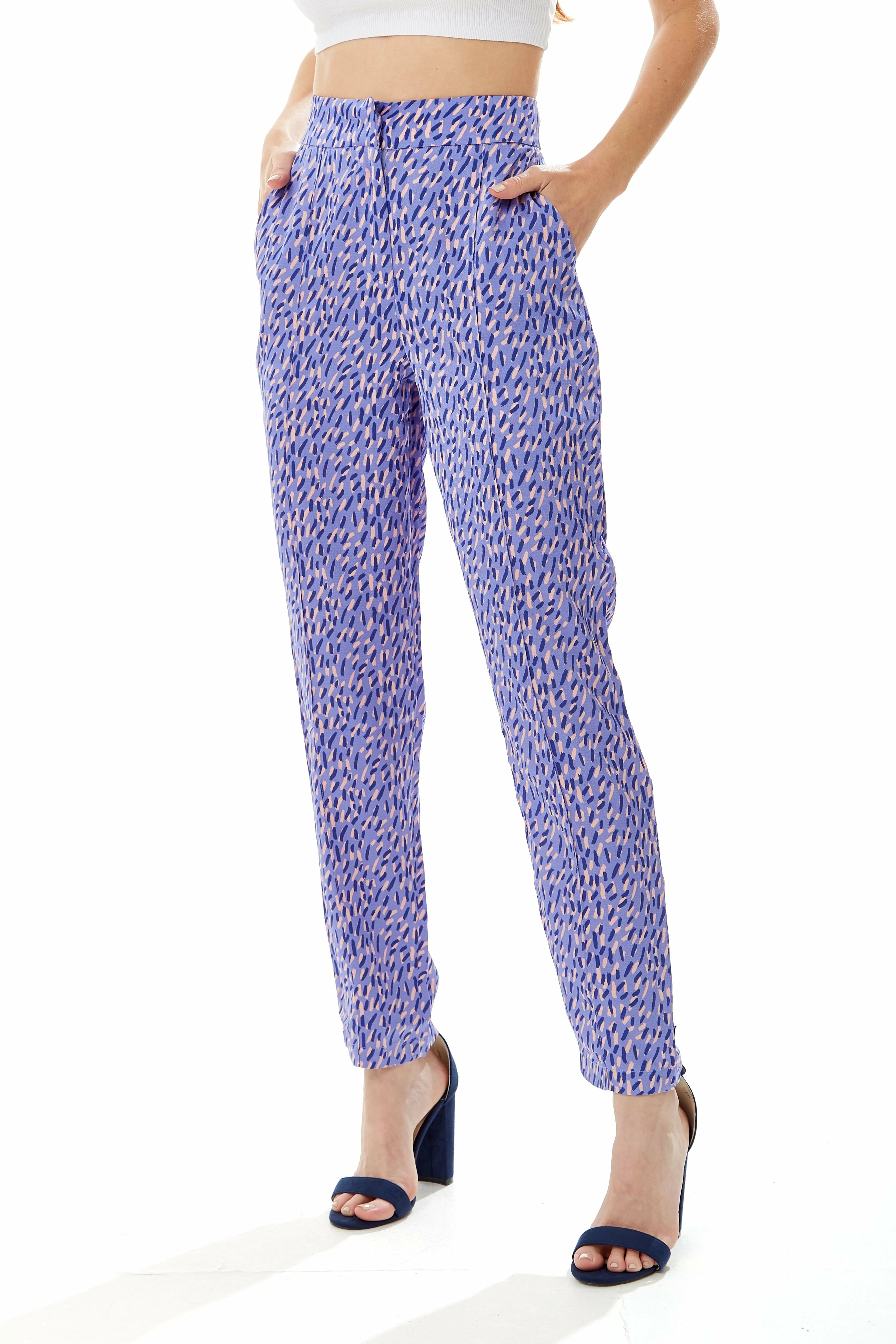 Liquorish Stroke Print Trousers