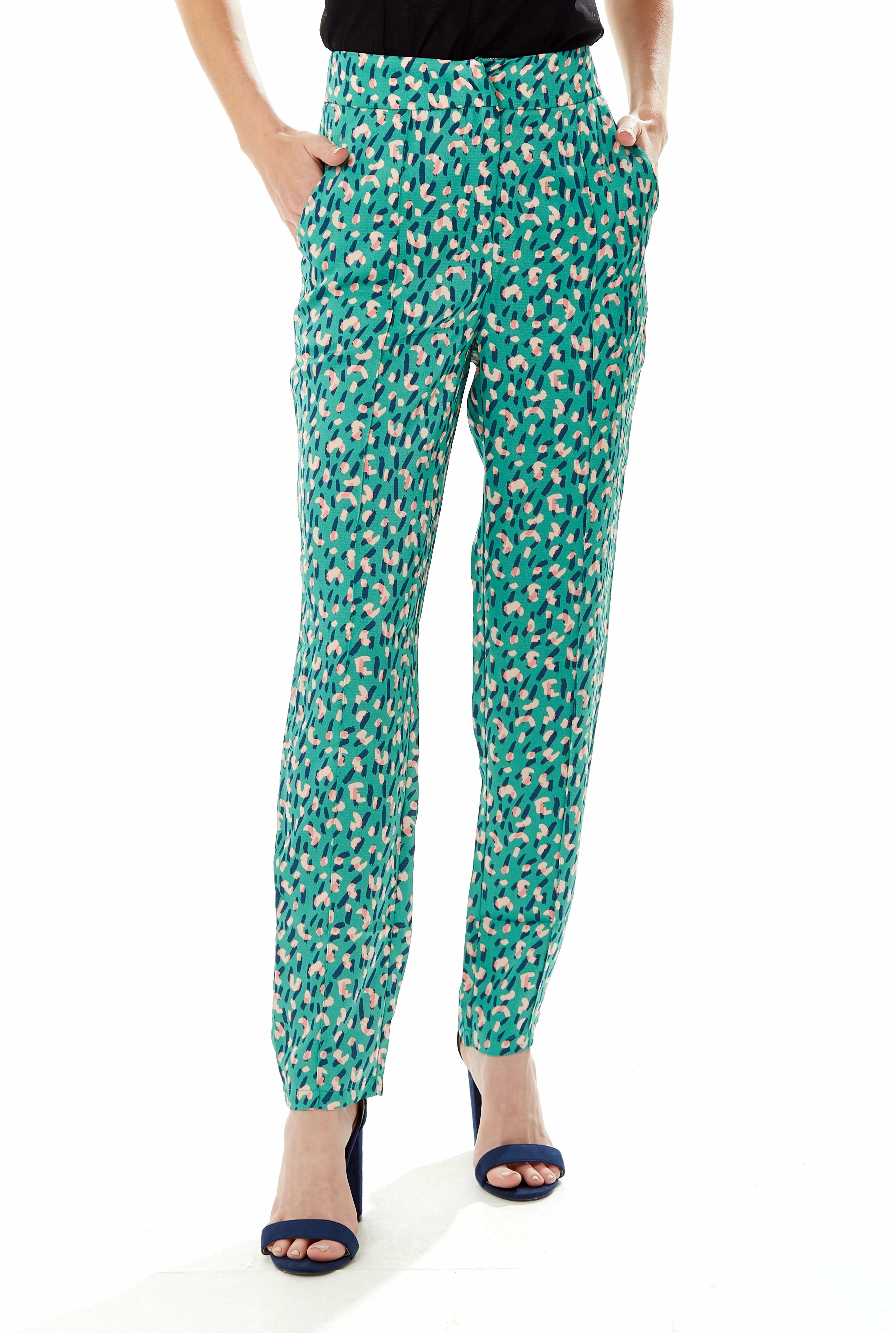 Liquorish Stroke Print Trousers