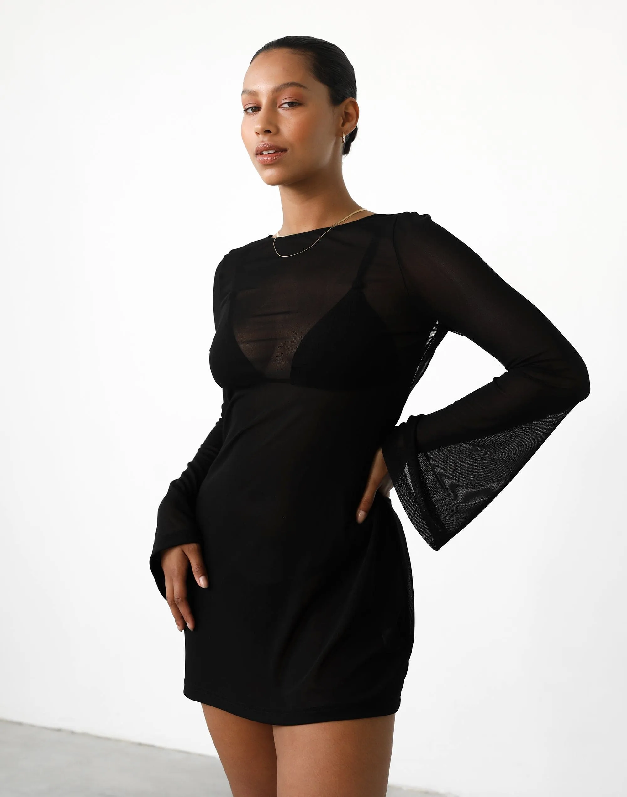 Make Waves Mini Dress (Black)