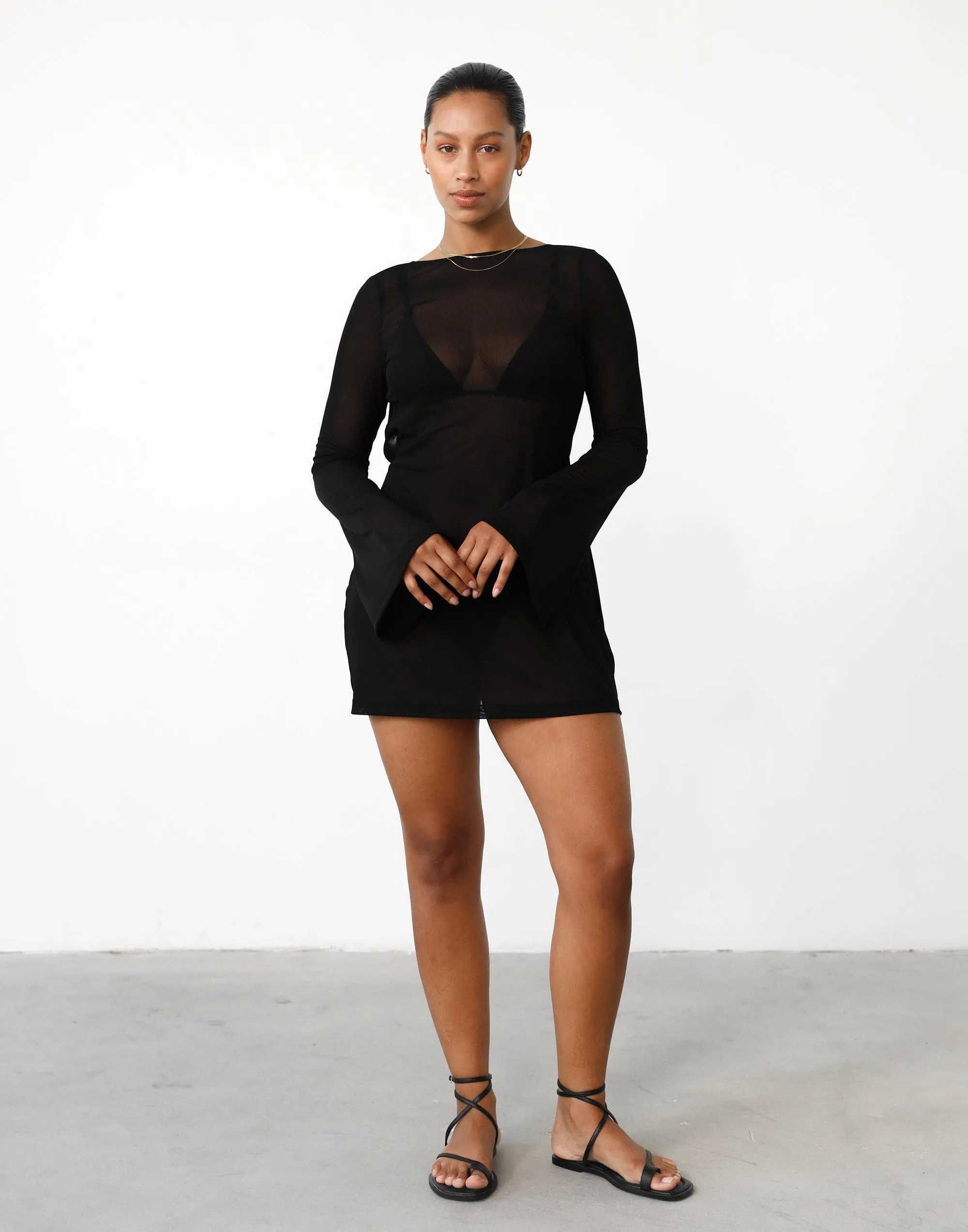 Make Waves Mini Dress (Black)