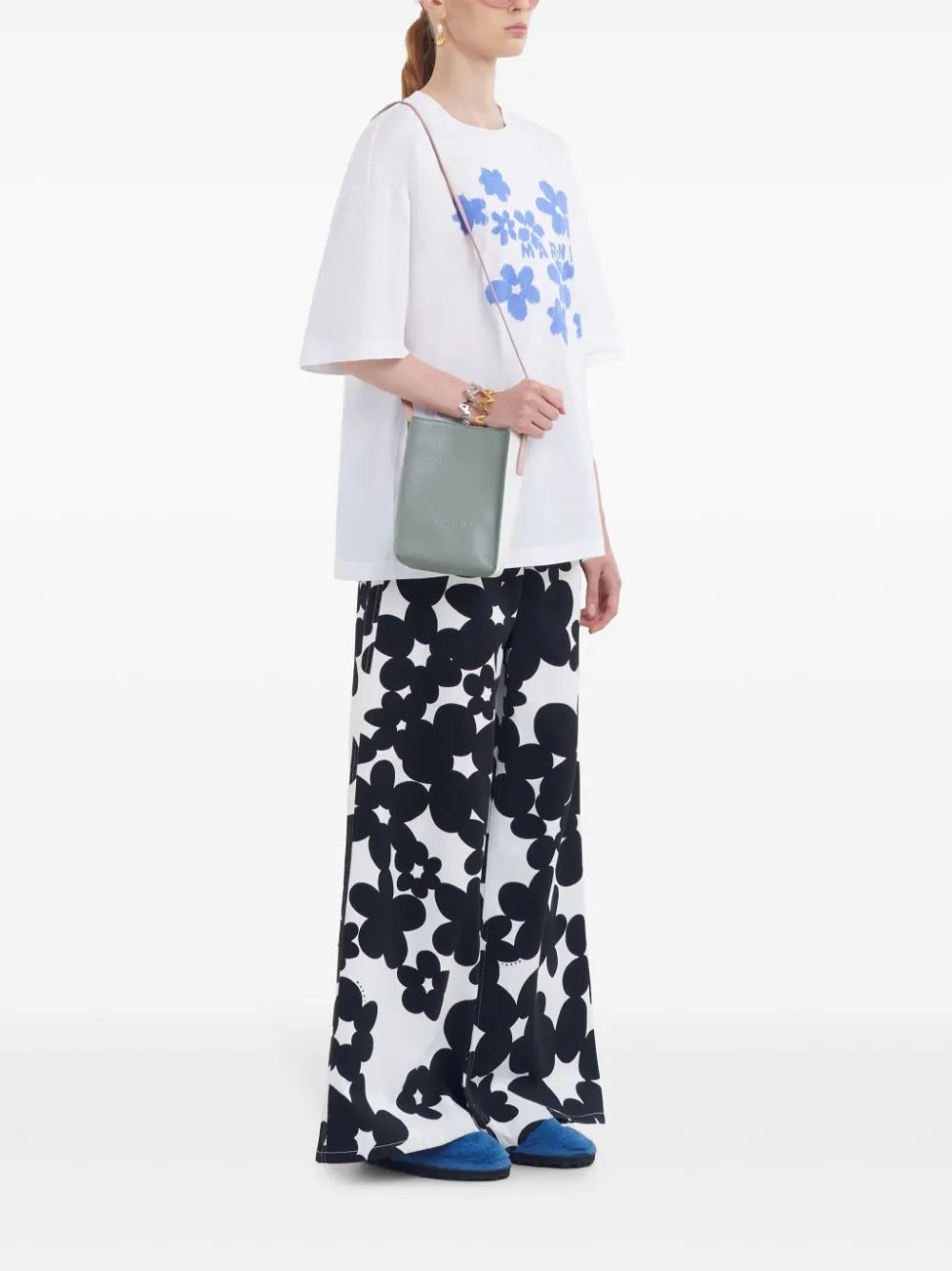 Marni Flared Trousers With Floral Print