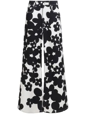 Marni Flared Trousers With Floral Print