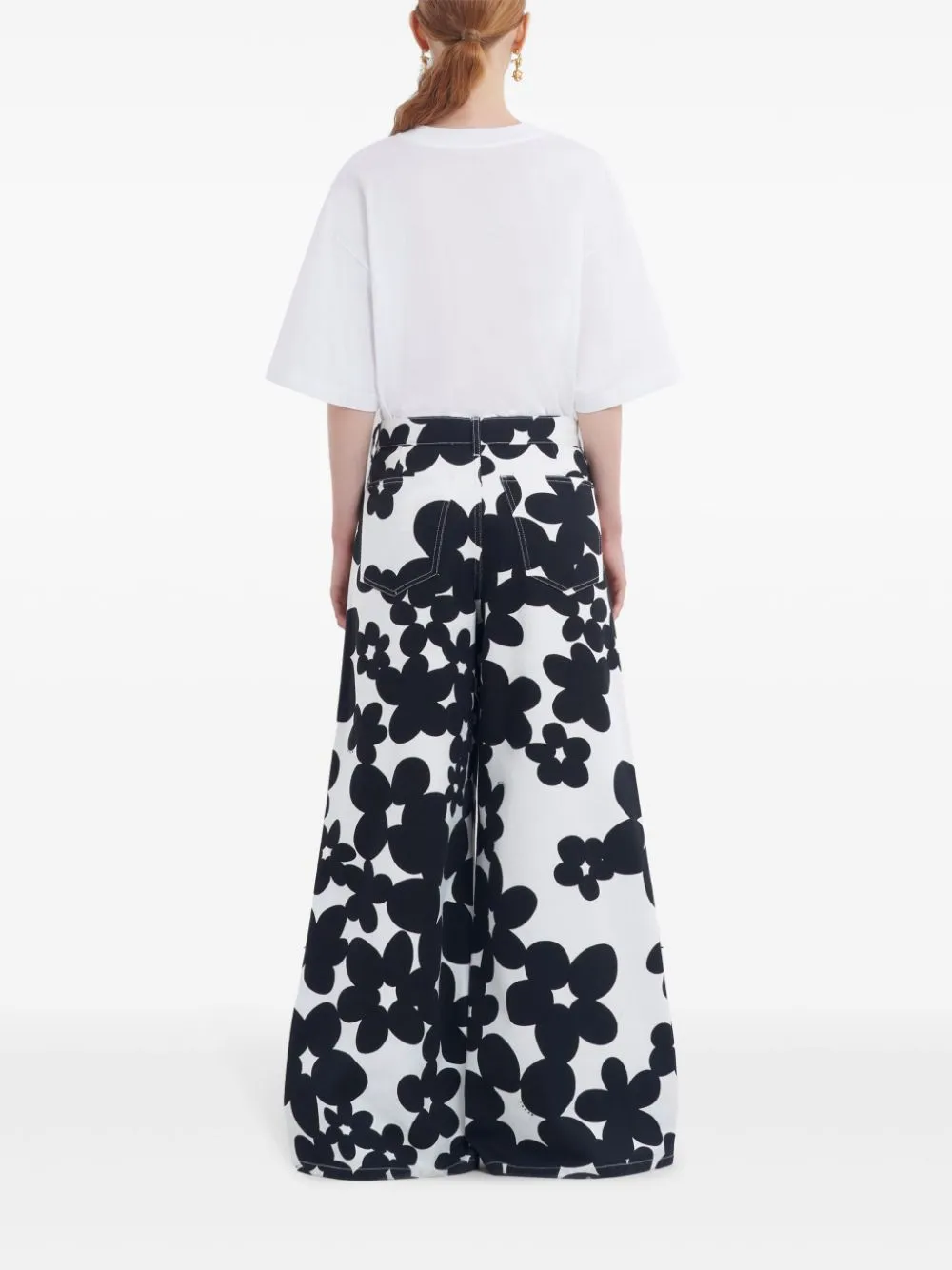 Marni Flared Trousers With Floral Print