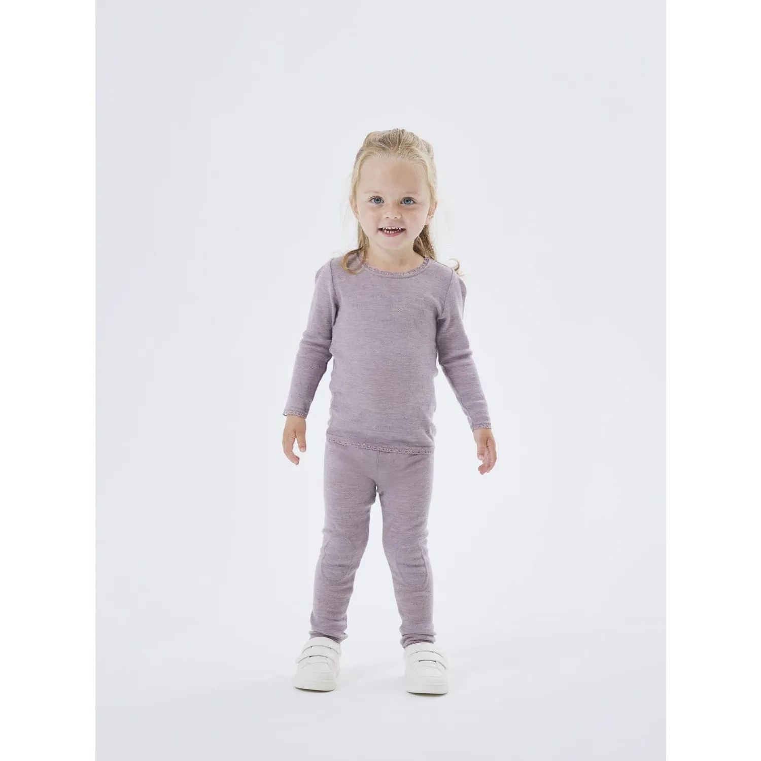 Name It Purple Dove Wang Wool Neddle Legging Solid Noos