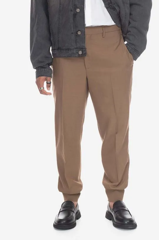 Neil Barett wool blend trousers brown color