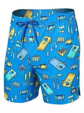 Oh Buoy 2n1 Volley 5 Beer Olympics/Racer Blue Boardshorts