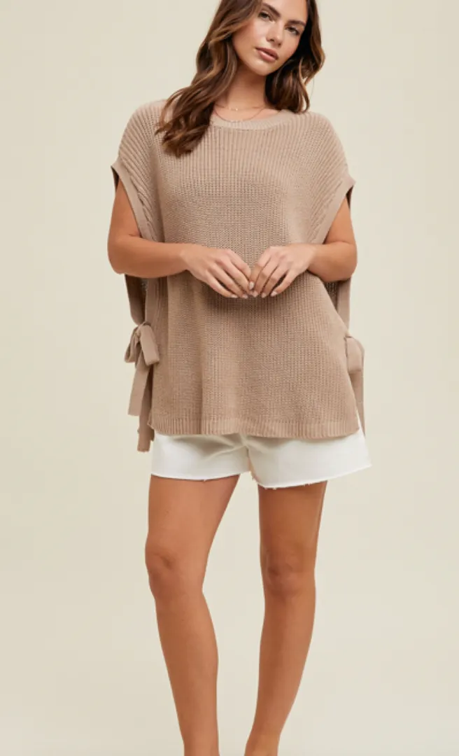 OVERSIZED SWEATER VEST - MOCHA