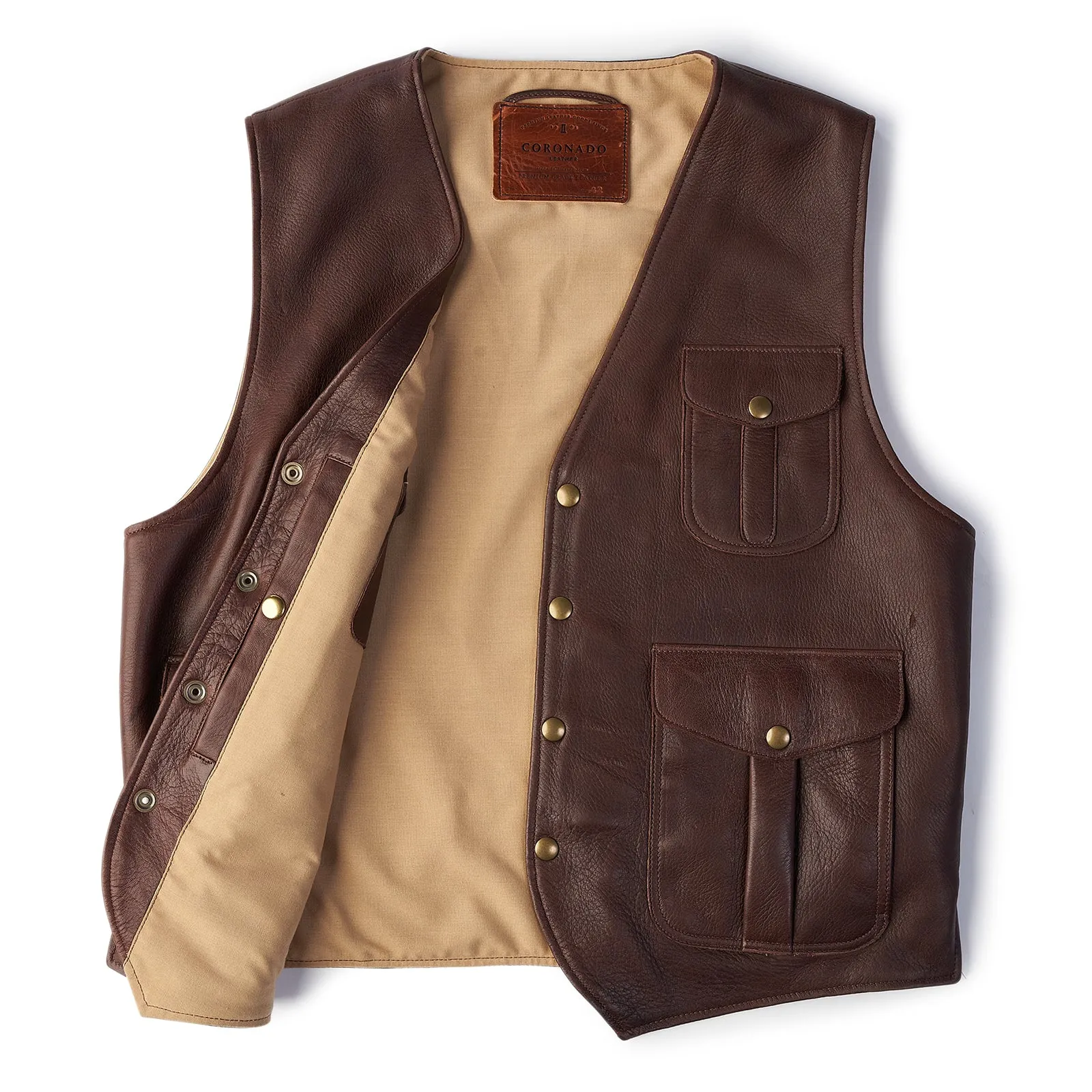 Preston Buckskin Vest | Brown