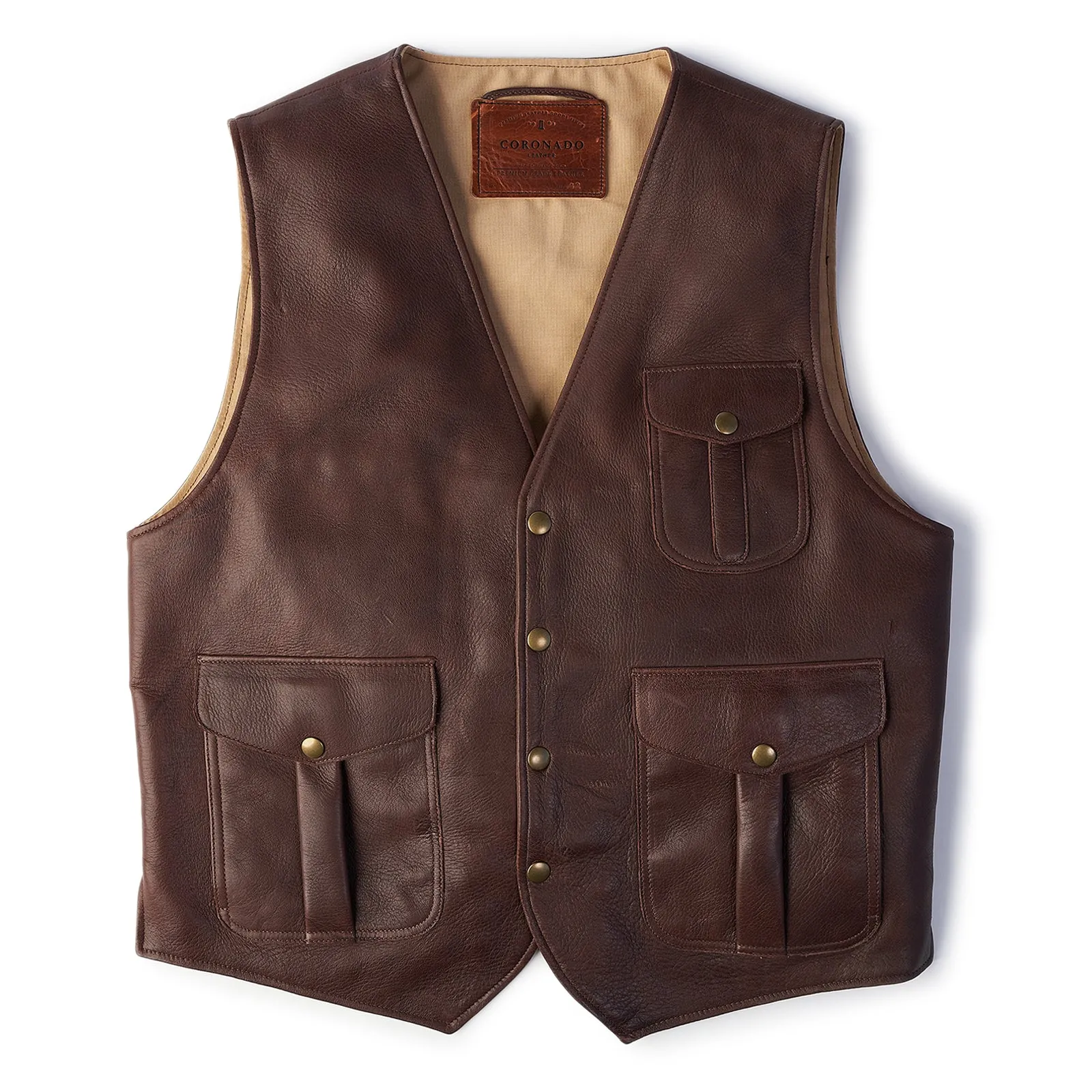 Preston Buckskin Vest | Brown