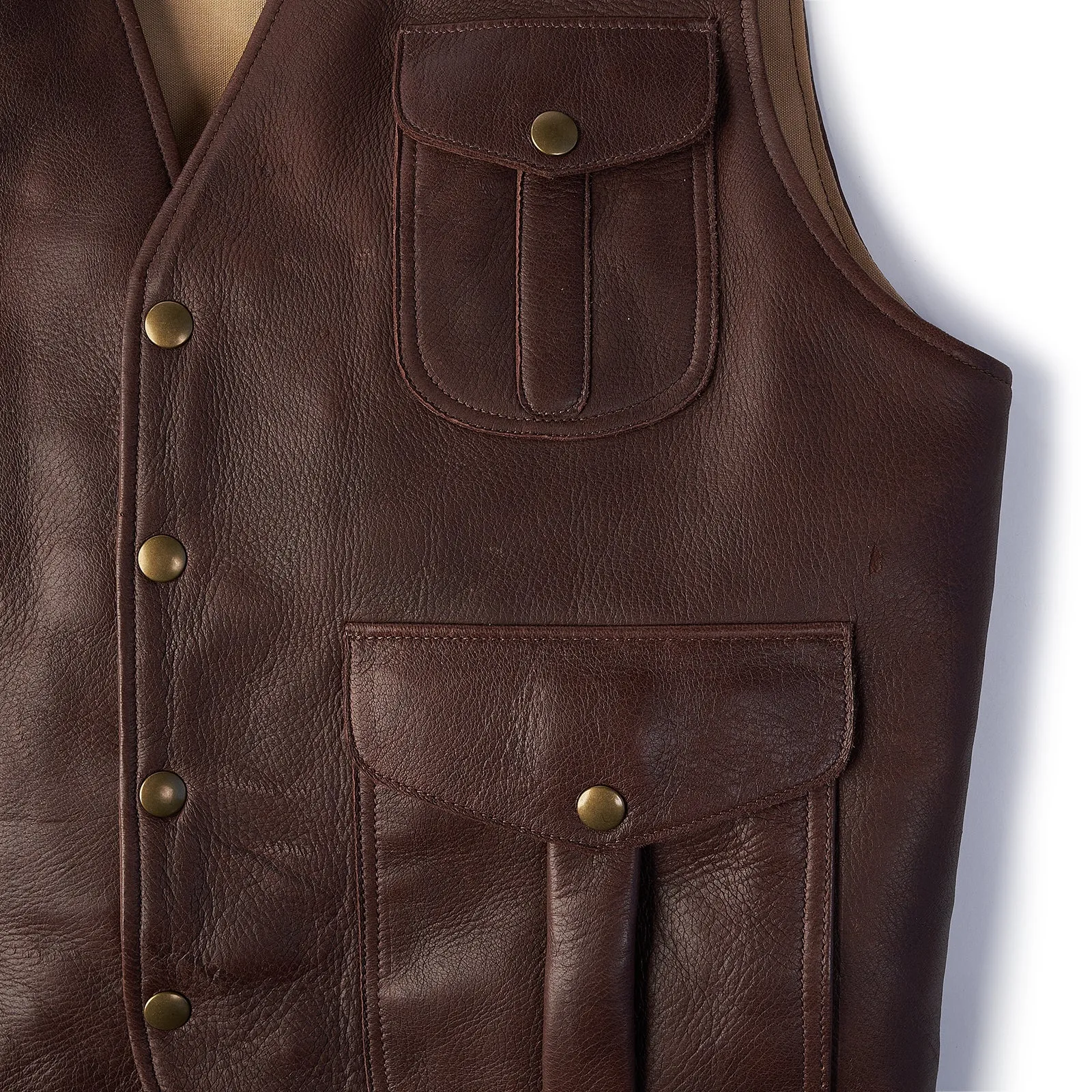 Preston Buckskin Vest | Brown