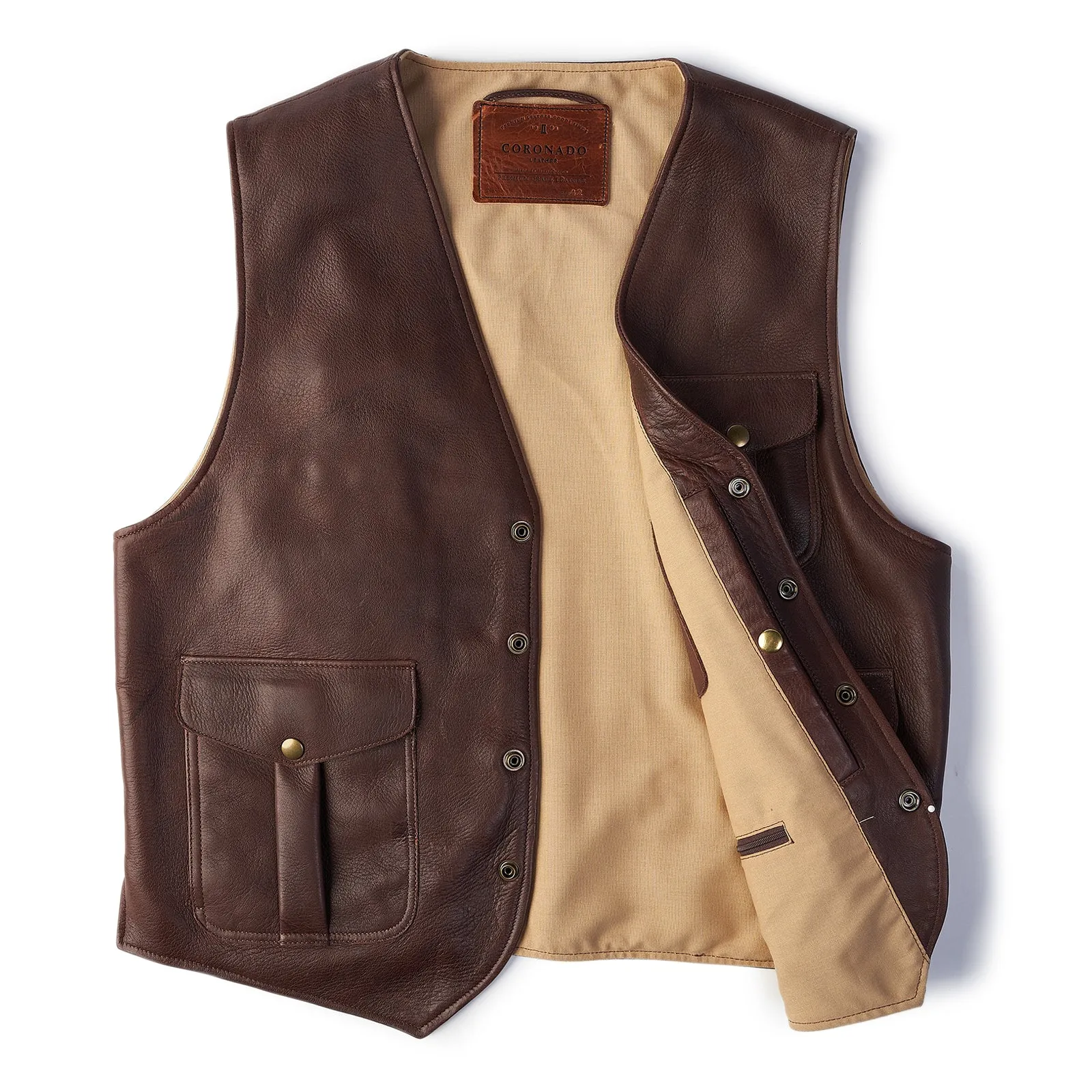 Preston Buckskin Vest | Brown