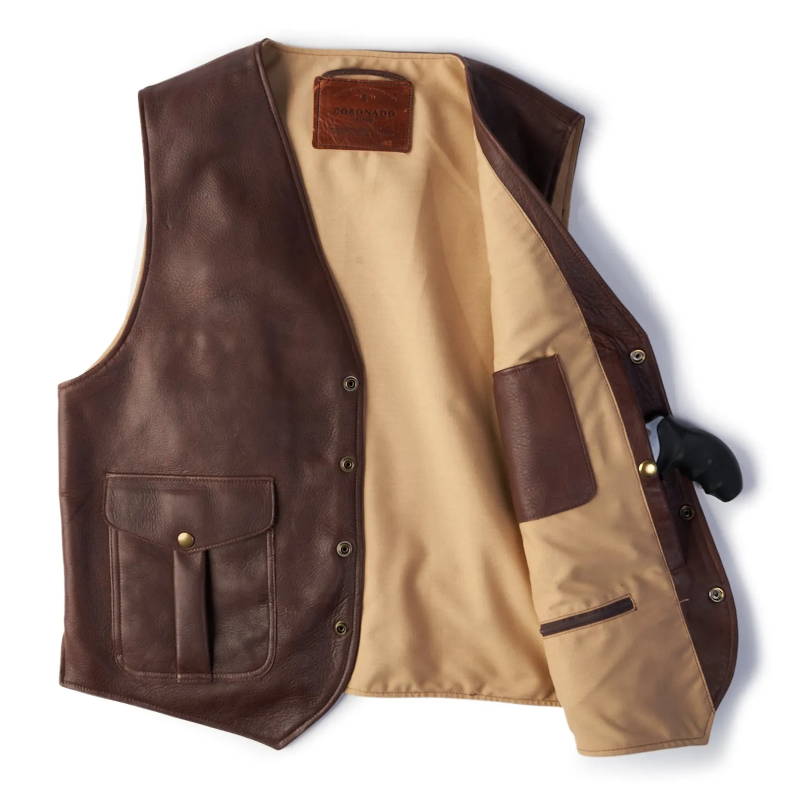 Preston Buckskin Vest | Brown