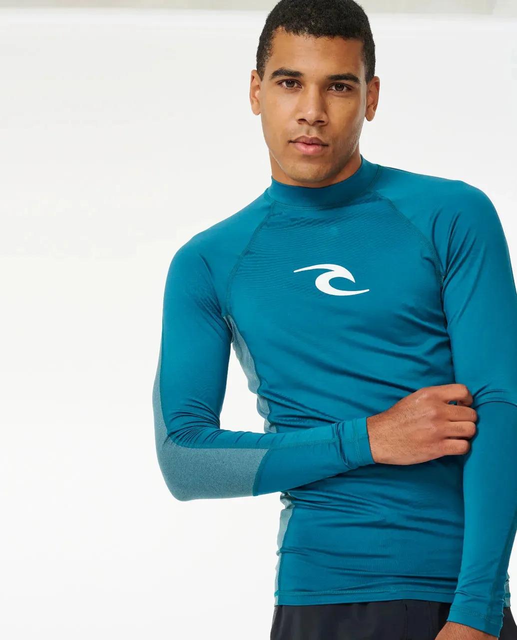 RIPCURL WAVES UPF PERFORMANCE LONG SLEEVE RASH VEST - DEEP OCEAN